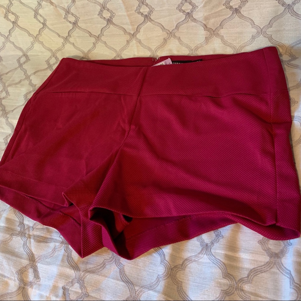 High Waist Burgundy Shorts By Torrid